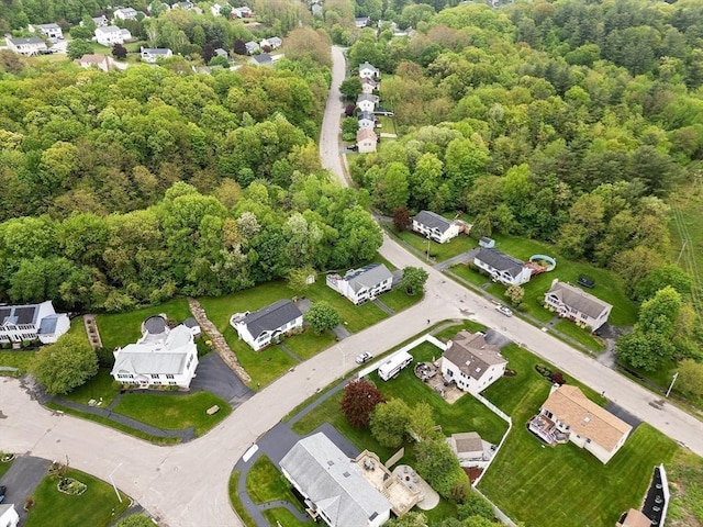 2 Pinebrook Ln, Worcester, MA 01609 - aerial perspective of suburban area featuring a forest