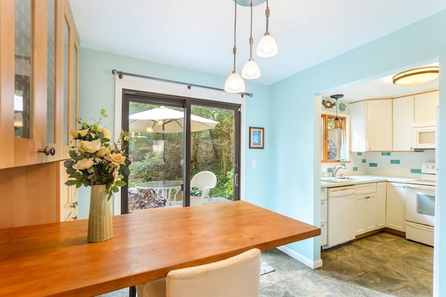 dining room with sink