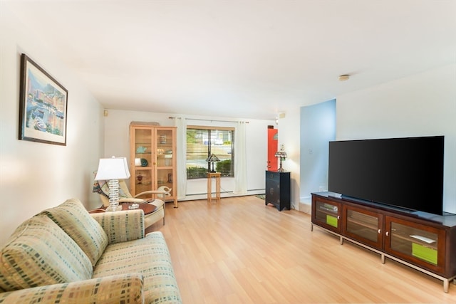 living room featuring light hardwood / wood-style flooring