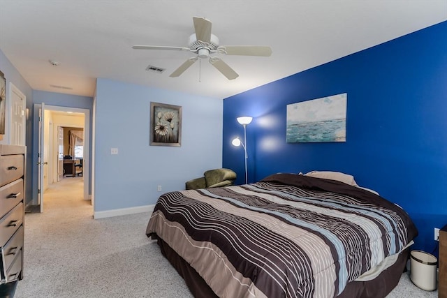 bedroom featuring ceiling fan