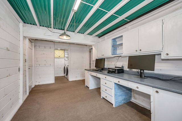 10 Shea Cir, Burlington, MA 01803 - unfurnished office featuring built in study area, carpet floors, and washer / dryer
