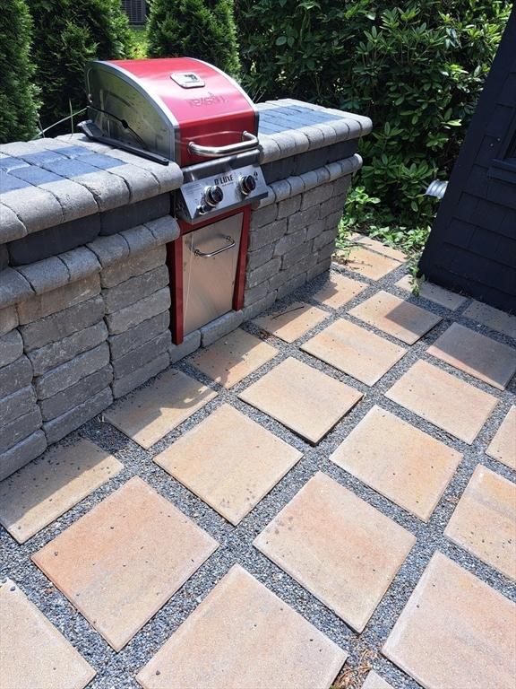 view of patio / terrace featuring exterior kitchen