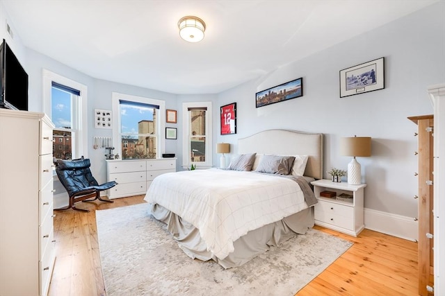 bedroom featuring light hardwood / wood-style flooring