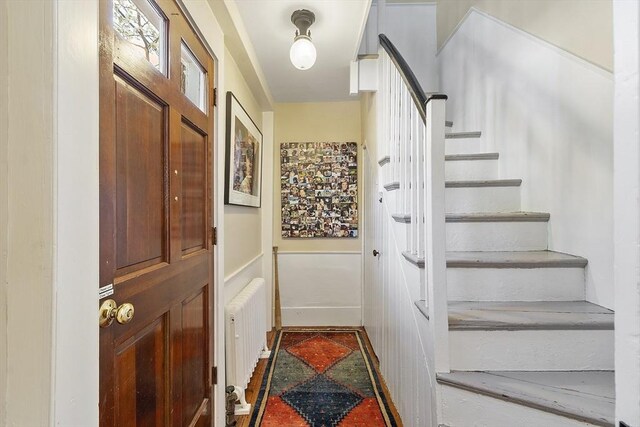 20 Andrew St, Salem, MA 01970 - interior space with stairs and radiator