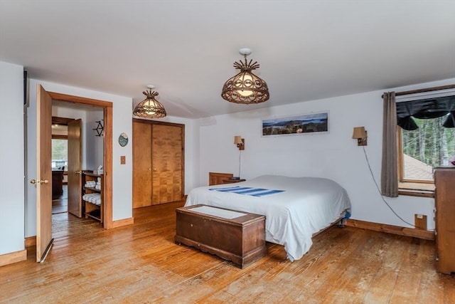 bedroom featuring light hardwood / wood-style floors