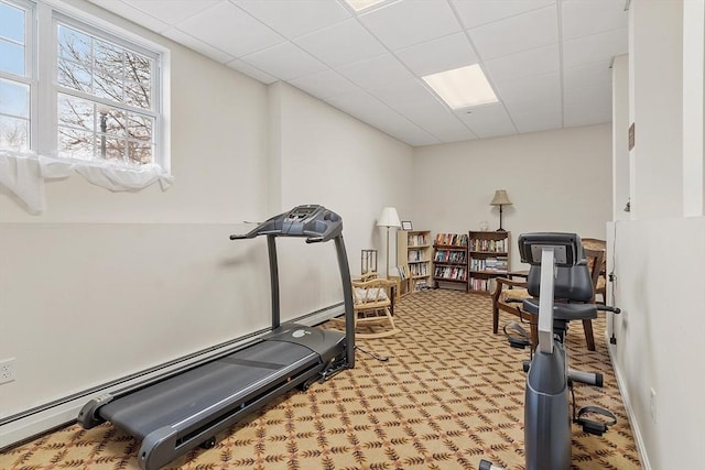 46 Ashford Unit 14, Methuen, MA 01844 - exercise room with carpet and a drop ceiling