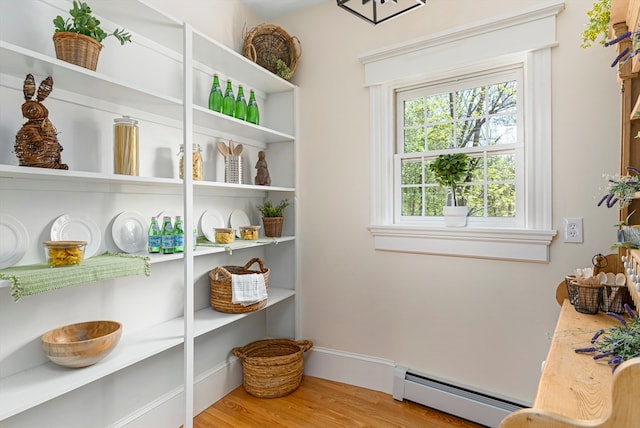 pantry with a baseboard radiator