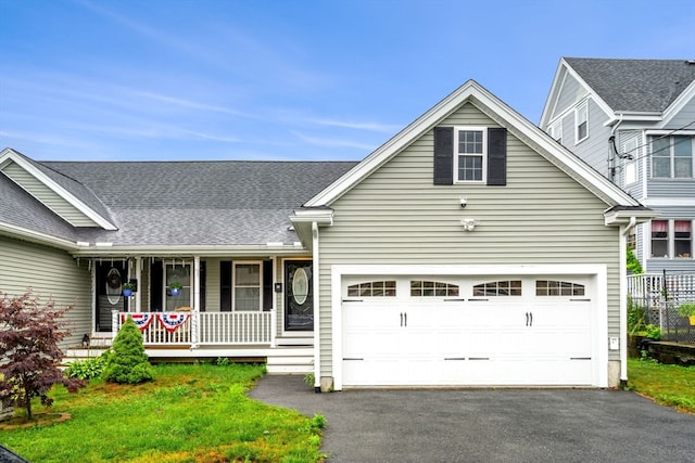 view of front of house featuring a front yard and a porch