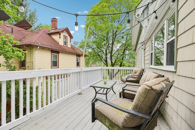 deck with an outdoor living space