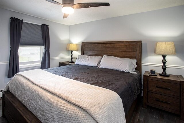 139 Barneyville Rd, Swansea, MA 02777 - bedroom with dark wood-style flooring and ceiling fan