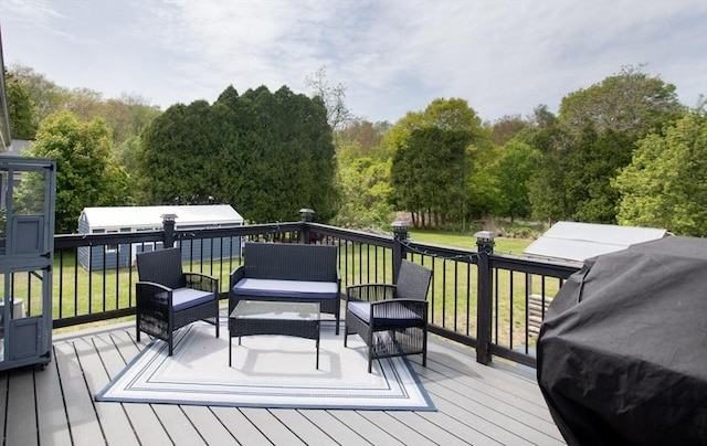 139 Barneyville Rd, Swansea, MA 02777 - wooden deck featuring a lawn and grilling area