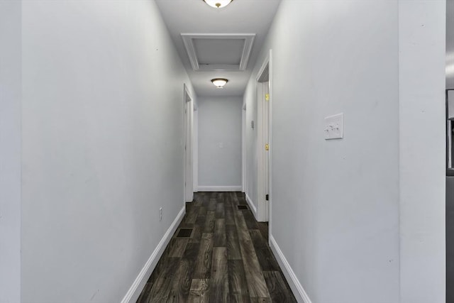1 Lois Ln, Townsend, MA 01469 - hallway with baseboards, wood finished floors, and attic access