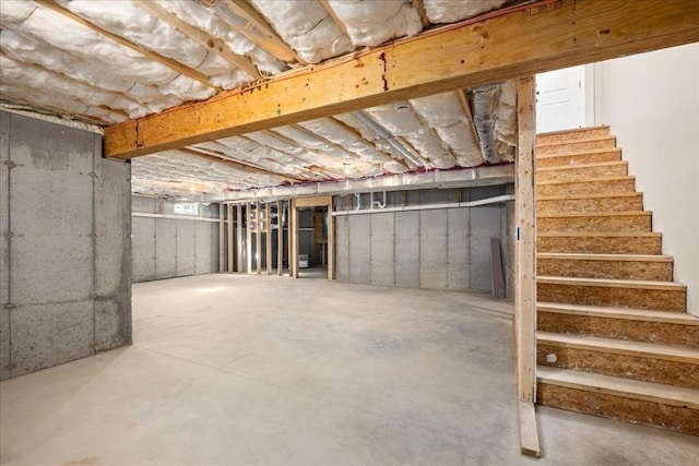 70 Princeton St, Holden, MA 01522 - unfinished basement with stairway