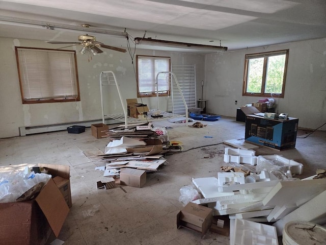 417 Bigelow St, Marlborough, MA 01752 - unfurnished living room with a ceiling fan