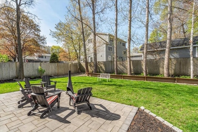 view of patio featuring a fenced backyard