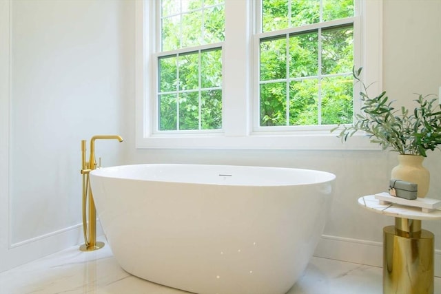 276-278 Nevada Unit 276, Newton, MA 02460 - bathroom featuring a soaking tub and healthy amount of natural light
