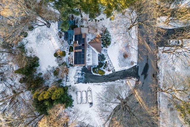 view of snowy aerial view