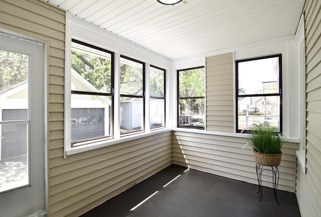 view of unfurnished sunroom