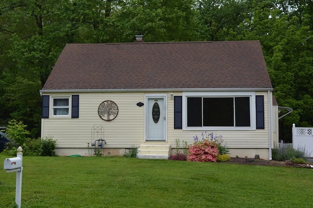 181 Adrian Ave, West Springfield, MA 01089 - view of front facade featuring entry steps, a front lawn, and roof with shingles