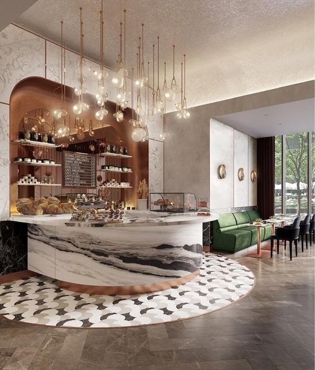 430 Stuart Unit 33F, Boston, MA 02116 - reception area featuring a chandelier