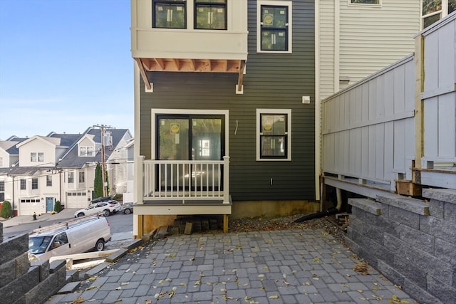 back of property with a patio area