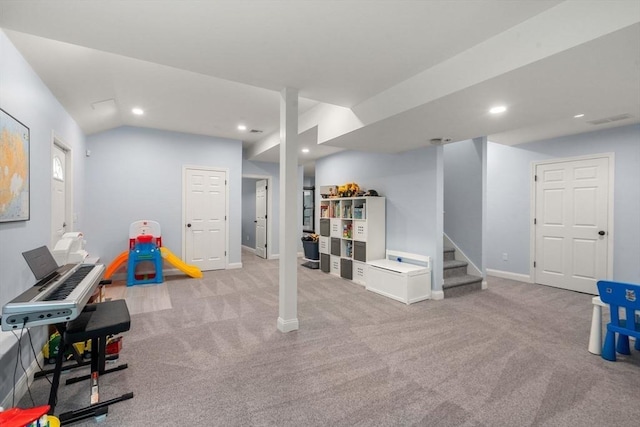 66 Ashcroft Rd, Sharon, MA 02067 - playroom with carpet floors, recessed lighting, and baseboards