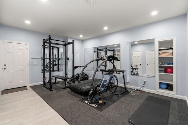 66 Ashcroft Rd, Sharon, MA 02067 - exercise area featuring baseboards and recessed lighting