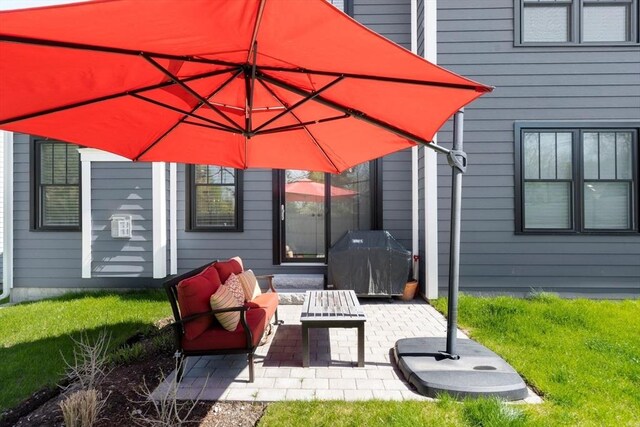 view of patio / terrace with grilling area and outdoor lounge area