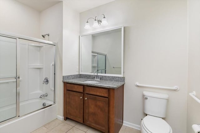 1 Francis Dr Unit 211, Andover, MA 01810 - full bath with tile patterned floors, vanity, toilet, and shower / bath combination with glass door