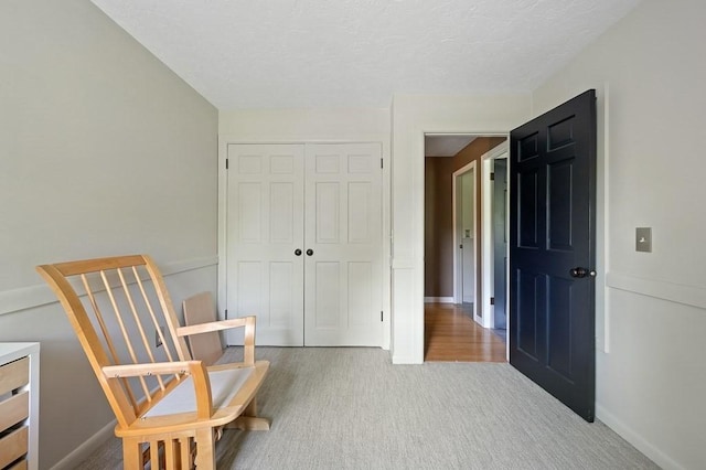 3 Squantum Rd, Paxton, MA 01612 - sitting room featuring baseboards, carpet floors, and a textured ceiling