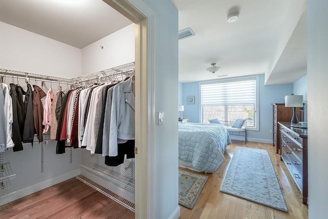 bedroom featuring light hardwood / wood-style floors