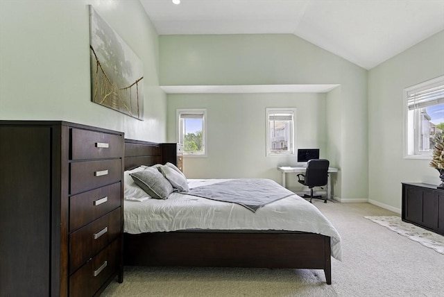 15 Queen Isabella Way Unit 15, Ashland, MA 01721 - carpeted bedroom featuring multiple windows, vaulted ceiling, and an office area