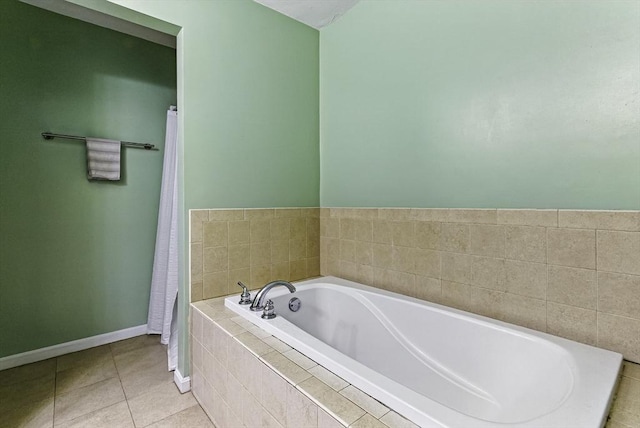 15 Queen Isabella Way Unit 15, Ashland, MA 01721 - full bath featuring a garden tub, tile patterned flooring, and baseboards