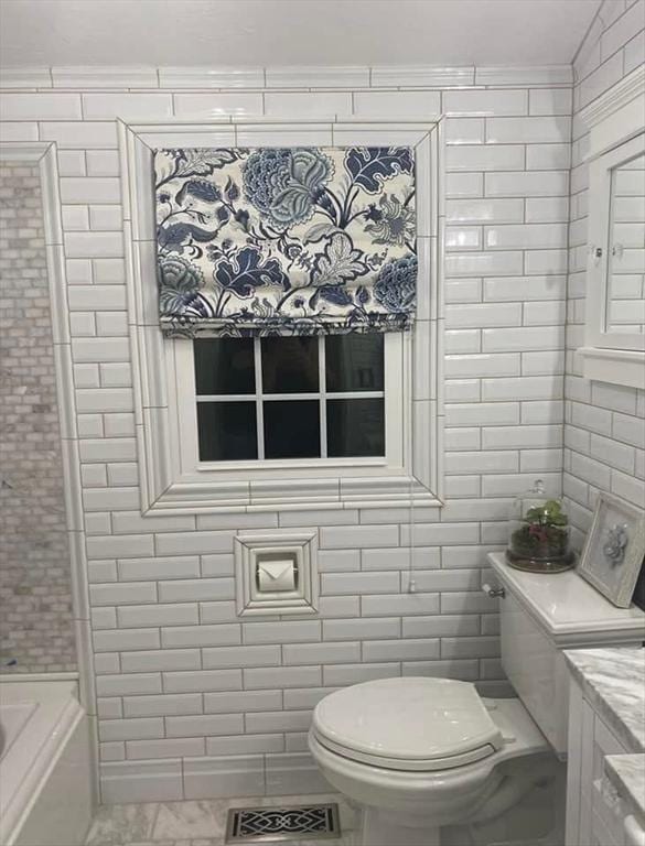 8 Caleb Rd, Shirley, MA 01464 - bathroom featuring tile walls and tile patterned flooring