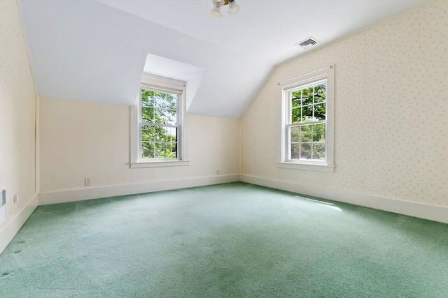 7 Martin St, Danvers, MA 01923 - additional living space with carpet, lofted ceiling, and wallpapered walls