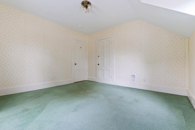 7 Martin St, Danvers, MA 01923 - bonus room with carpet floors, vaulted ceiling, and wallpapered walls