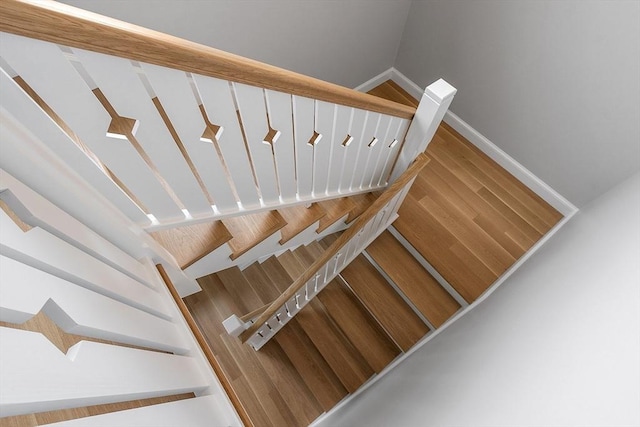 stairway with baseboards