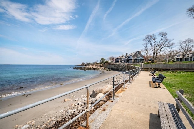 water view featuring a beach view