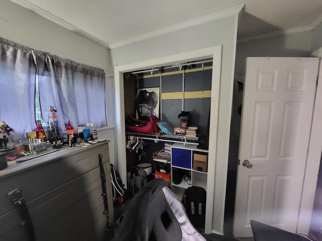 39 Cheever Rd, Malden, MA 02148 - bedroom with ornamental molding and a closet