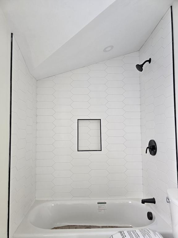 9 Swan St Unit 1, Beverly, MA 01915 - full bath featuring shower / bath combination and vaulted ceiling