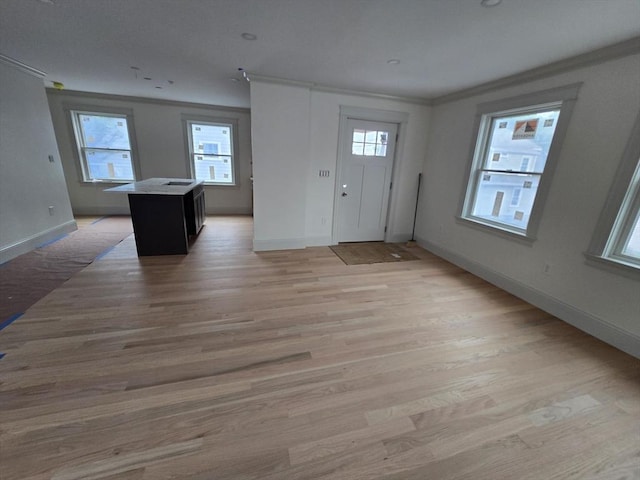 9 Swan St Unit 1, Beverly, MA 01915 - entryway with plenty of natural light, light wood-style floors, and crown molding