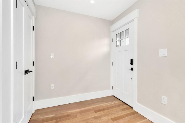 entrance foyer featuring wood-type flooring