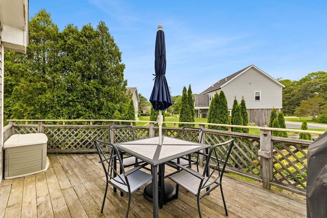 8 Stackpole Cir, Bourne, MA 02532 - wooden deck featuring outdoor dining area