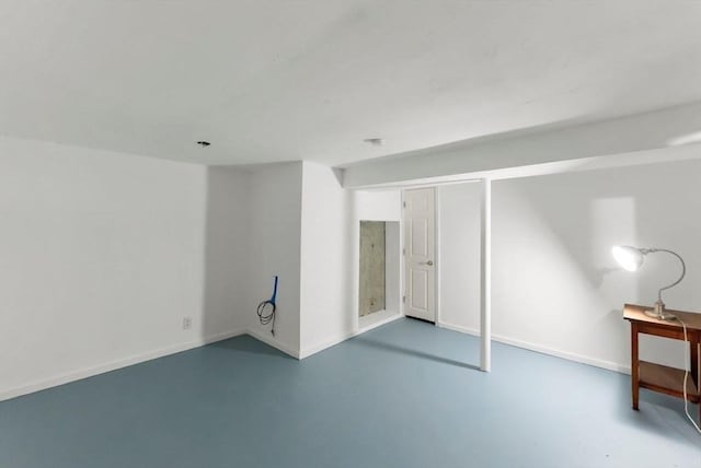 basement with baseboards