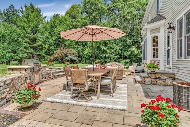 14 Glen Rd, Hopkinton, MA 01748 - view of patio / terrace featuring outdoor dining area, exterior kitchen, and view of wooded area