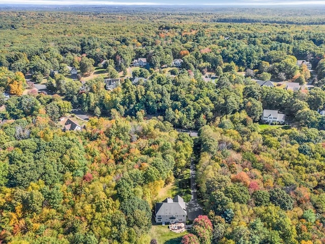 14 Glen Rd, Hopkinton, MA 01748 - aerial view of property and surrounding area featuring a heavily wooded area
