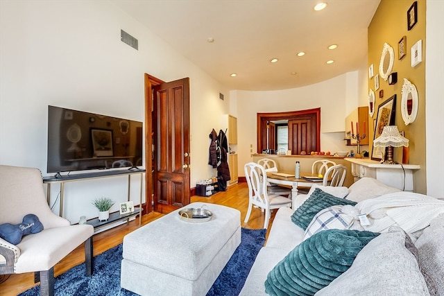 living room featuring hardwood / wood-style flooring