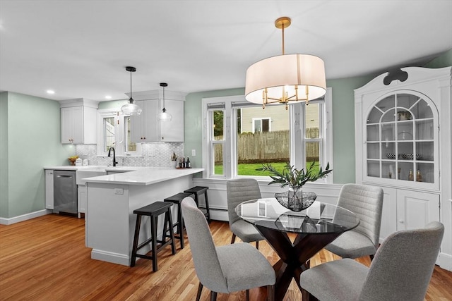 10 Highfield Ter, Boston, MA 02131 - dining area featuring light wood-type flooring, a chandelier, and recessed lighting