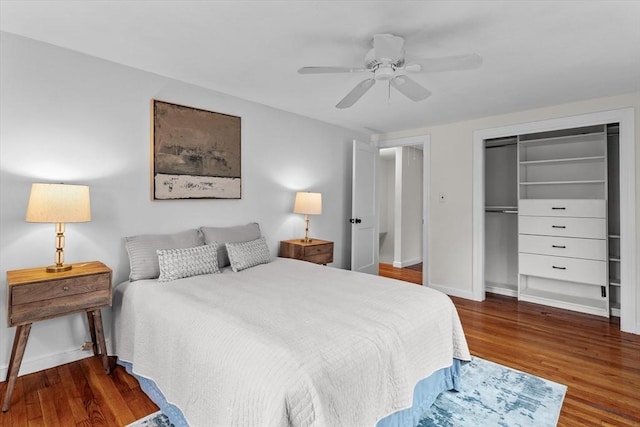 10 Highfield Ter, Boston, MA 02131 - bedroom with wood finished floors, a closet, and a ceiling fan