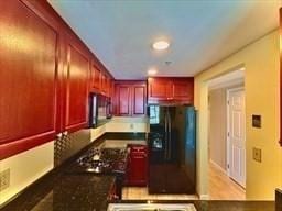 kitchen with black appliances